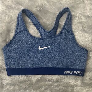 Nike Pro Heathered Blue Sports Bra